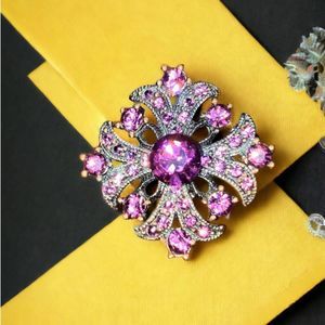 Purple Rhinestone Flourish Pin Brooch!